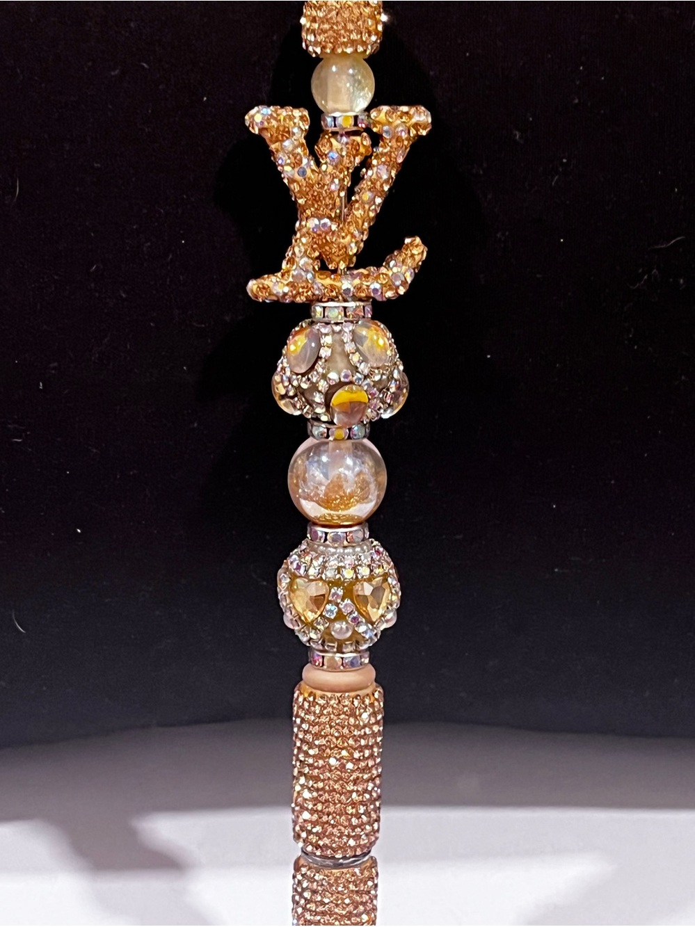 Fashion designer rhinestone focal fancy beaded pen